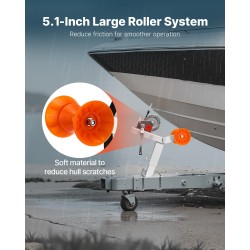 Venevaunun vintturiteline kuumasinkitty teräs muovirullalla 544 kg korkeussäädöllä