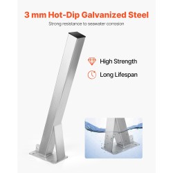 Vinssiteline kuumasinkitystä teräksestä 3 tuuman aisan leveydelle U-pulttikiinnityksellä