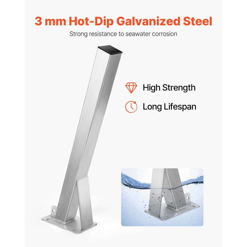 Vinssiteline kuumasinkitystä teräksestä 3 tuuman aisan leveydelle U-pulttikiinnityksellä