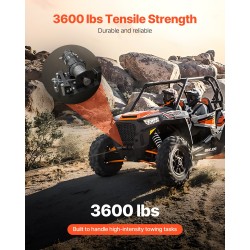 Vinssin kiinnike 2 tuuman vetokoukkuun jauhemaalattu teräs 1633 kg