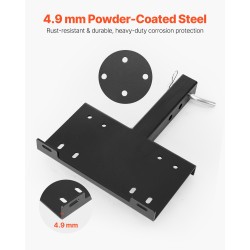 Vinssin kiinnike 2 tuuman vastaanottimeen musta pulverimaalattu teräs 6803 kg vetokyky