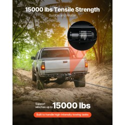 Vinssin kiinnike 2 tuuman vastaanottimeen musta pulverimaalattu teräs 6803 kg vetokyky