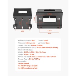 Vinssikiinnike jauhemaalattua terästä 907–1633 kg Honda Foreman ja Rancher 2014–2021