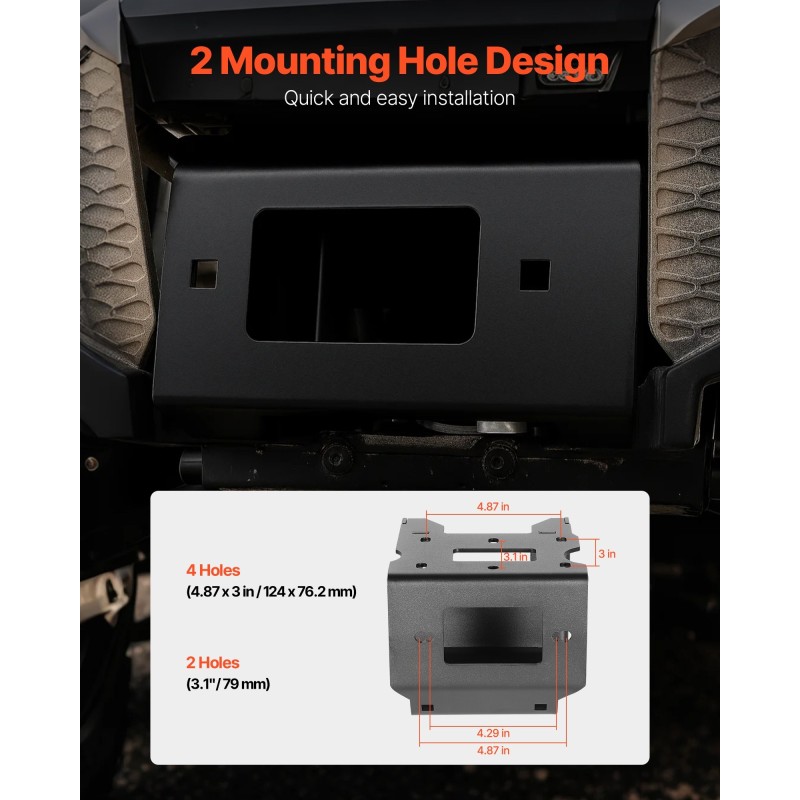 Vinssiteline vetokoukkuun Polaris Sportsman 2009 ja uudemmat Q235 teräs 907–1633 kg musta