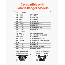 Vinssikiinnike Polaris Ranger 2010–2021 vetokyky 907–1633 kg pulverimaalattu teräs