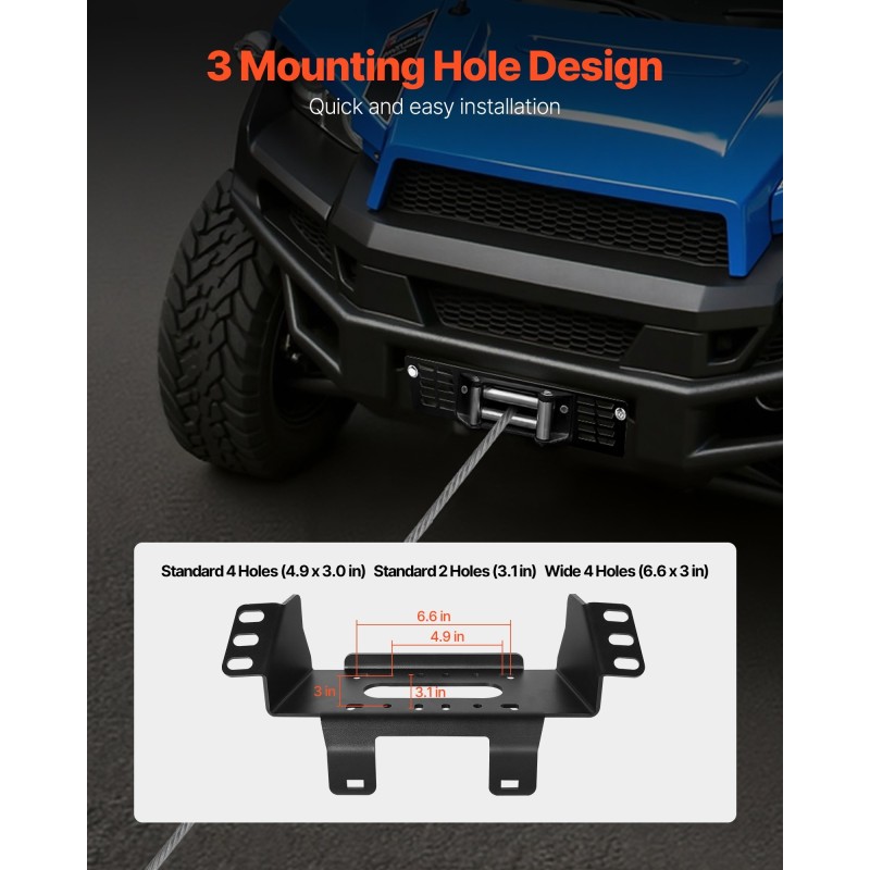 Vinssikiinnike Polaris Ranger 2010–2021 vetokyky 907–1633 kg pulverimaalattu teräs