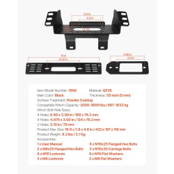 Vinssikiinnike Polaris Ranger 2010–2021 vetokyky 907–1633 kg pulverimaalattu teräs