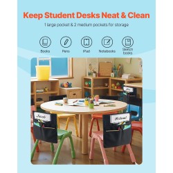 Tuolitaskusarja 24 kpl 600D Oxford-kangas musta sopii 12–13 tuuman selkänojiin