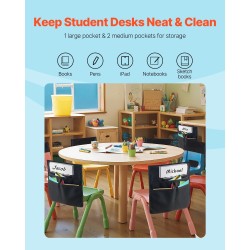 Tuolin selkänojan säilyttimet 12 kpl musta 600D Oxford-kangas 3 taskua