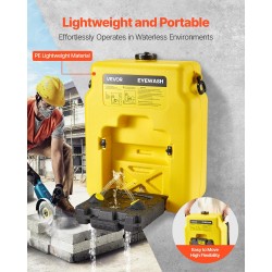 Silmänhuuhteluasema kannettava polyeteenimuovinen 53-litrainen kaksoissuutin keltainen