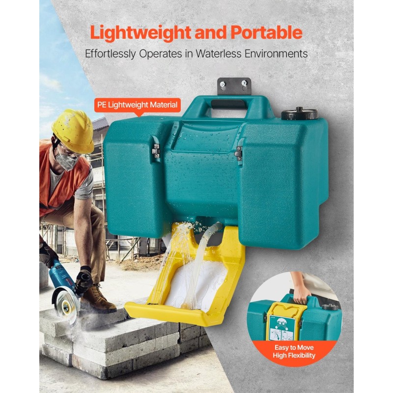 Silmäsuihkulaite PE-muovinen kannettava 8 gallonaa noin 30 litraa kaksisuuttiminen ANSI-sertifioitu