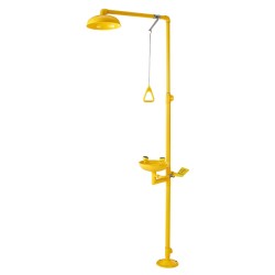 Lattia-asenteinen hätäsuihku ja silmähuuhteluasema SUS304-teräs ABS-pinnoite kouluille laboratorioihin