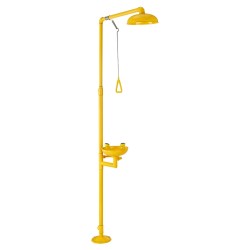 Lattia-asenteinen hätäsuihku ja silmähuuhteluasema SUS304-teräs ABS-pinnoite kouluille laboratorioihin