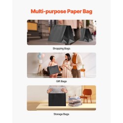 Kahvallinen paperikassi kraftpaperia 50 kpl musta 406×152×308 mm