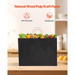 Kraft-paperikassit kantokahvoilla musta 100 kpl 406×152×308 mm