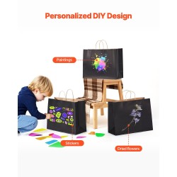 Kraft-paperikassit kantokahvoilla musta 100 kpl 406×152×308 mm