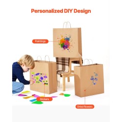 Kraft-paperikassit kantokahvoilla 100 kpl luonnonruskea 457×178×483 mm