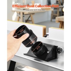 Jyrsintäpöytä MDF-työtaso metallirunko säädettävä ohjain pölynkeräysliitäntä