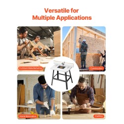 Jyrsintäpöytä MDF-työtaso metallirunko säädettävä ohjain pölynkeräysliitäntä