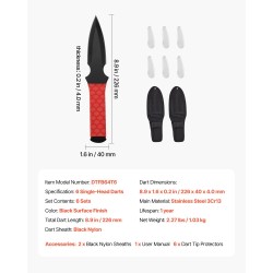 Heittoveitsisetti 6 kpl 3Cr13 ruostumatonta terästä 226 mm harrastus ja kilpailu