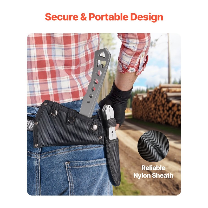 Heittokirves ja heittoveitsisetti kolmen setin ruostumatonta terästä 260 ja 190 mm