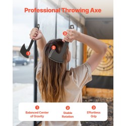 Heittokirves-setti kolmen kappaleen ruostumaton teräs kompakti koko vapaa-ajan heittoon