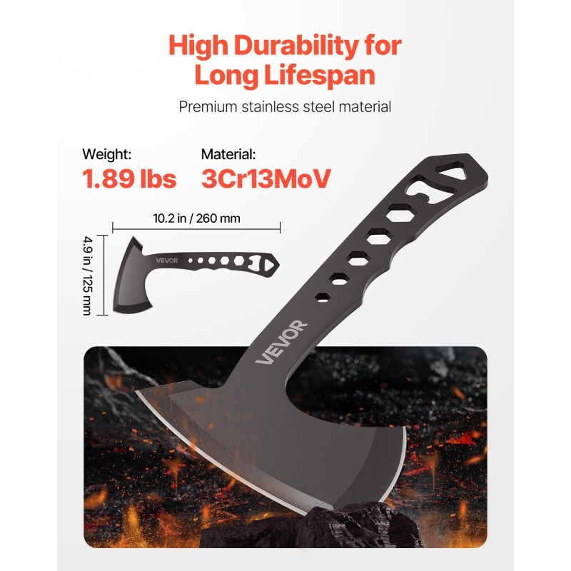 Heittokirves-setti kolmen kappaleen ruostumaton teräs kompakti koko vapaa-ajan heittoon