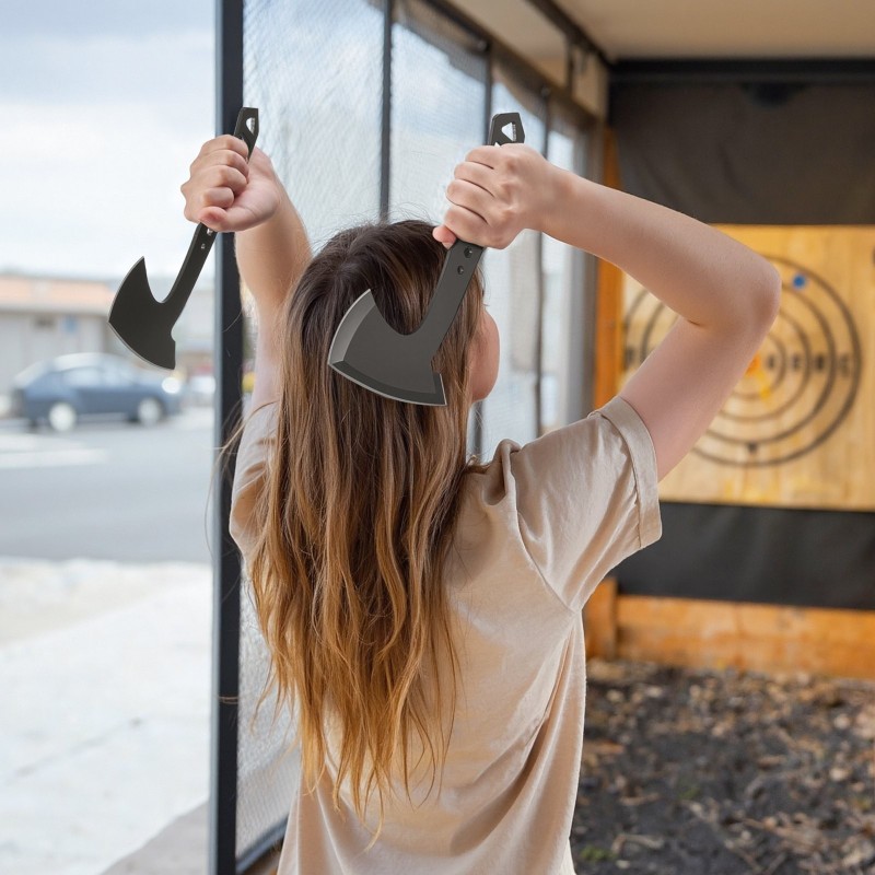 Heittokirves-setti kolmen kappaleen ruostumaton teräs kompakti koko vapaa-ajan heittoon