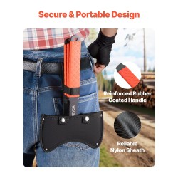 Heittokirvessarja 3 kpl ruostumaton teräs 303 mm kumipinnoitettu kahva musta nailonsuojuksilla