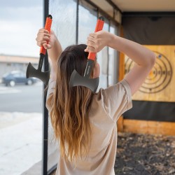 Heittokirvessarja 3 kpl ruostumaton teräs 303 mm kumipinnoitettu kahva musta nailonsuojuksilla