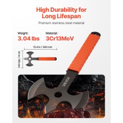 Heittokirvessetti 3 kpl 340 mm ruostumaton teräs kumiseoskahva pihapeleihin