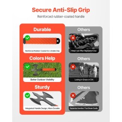 Heittokirvessetti 3 kpl 340 mm ruostumaton teräs kumiseoskahva pihapeleihin