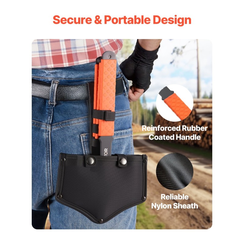 Heittokirvessetti 3 kpl 340 mm ruostumaton teräs kumiseoskahva pihapeleihin