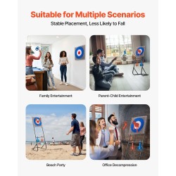 Heittokirvessetti taittuva teräsrunko 8 pehmeää kirvestä 490 x 490 mm maalitaulu ulkokäyttöön