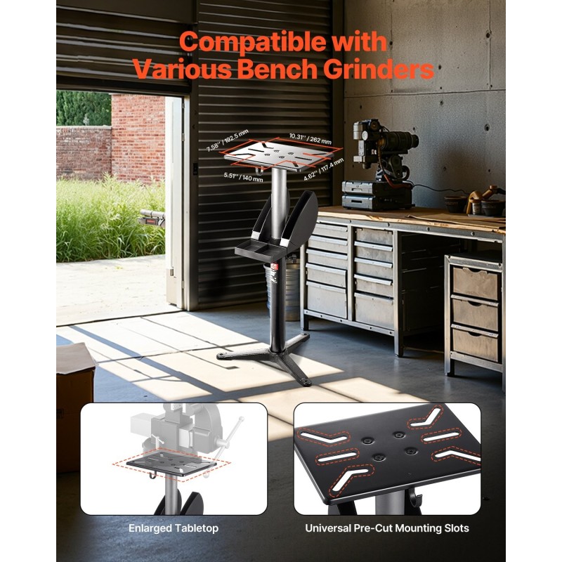 Penkkihiomakoneen jalusta valurauta-teräsrunkoinen 5-portainen korkeussäätö 31,5x25,4 cm