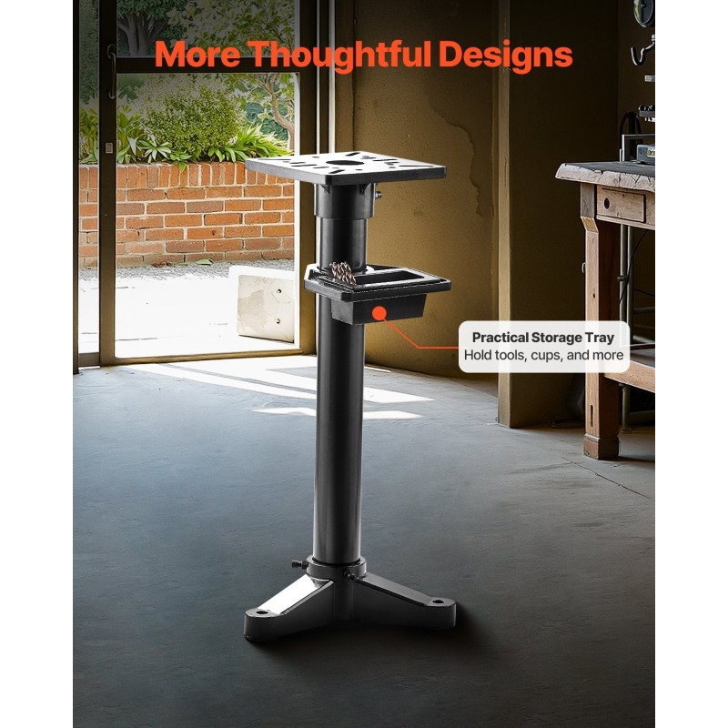 Penkkihiomakoneen jalusta valurauta ja teräs 27 x 27 cm kiinnityslevy 840 mm