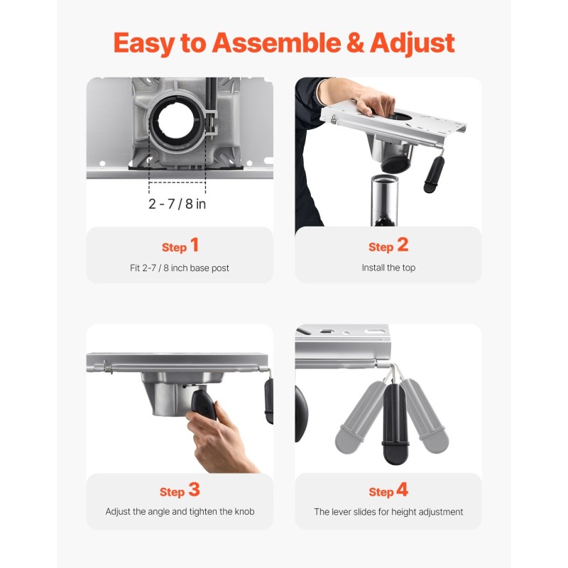 Venetuolin jalusta alumiiniseos sopii 2-7/8 tuuman jalustaputkelle 1 kpl veneeseen