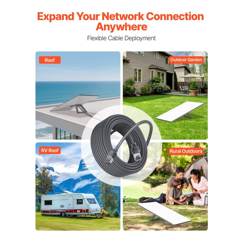 Jatkokaapeli Starlink Gen3 yhteensopiva CAT6 30,48 m 24 AWG PVC-vaippa ulkokäyttöön