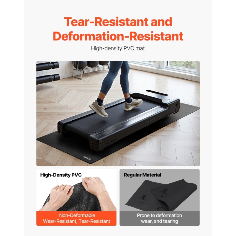 Lattiasuoja korkeatiheyksinen PVC-muovimatto 900 x 2000 x 4 mm kuntolaitteille