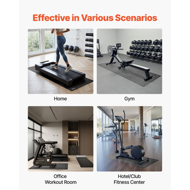 Lattiasuoja korkeatiheyksinen PVC-muovimatto 900 x 2000 x 4 mm kuntolaitteille