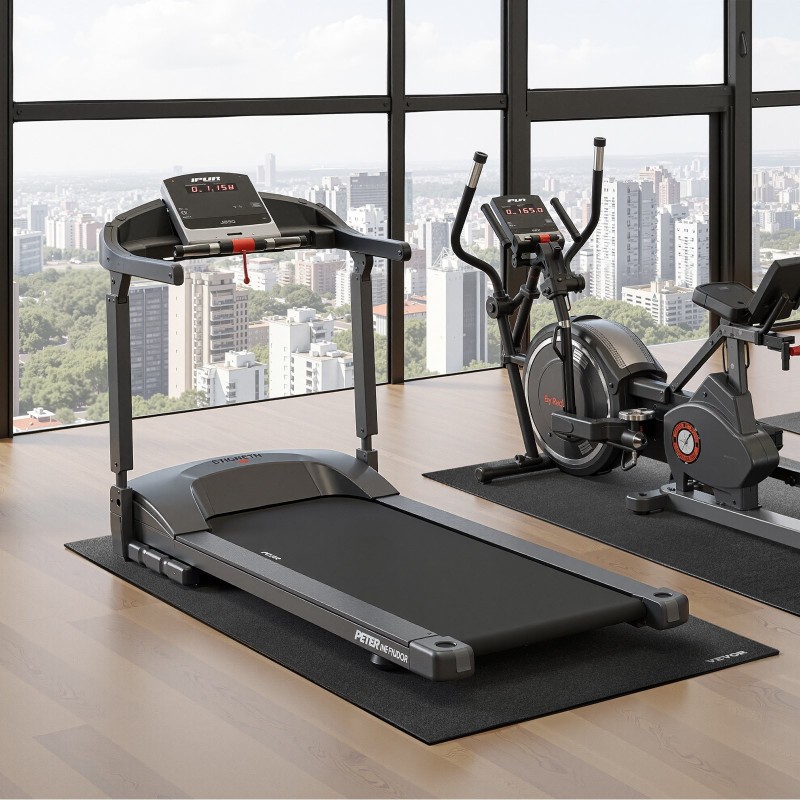 Harjoitusmatto liukumaton kuntoilulaitteille PVC-muovi 915 x 1980 mm 6 mm musta