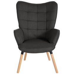 Garding tyylikäs kangasverhoiltu nojatuoli pyökinjaloilla olohuoneeseen