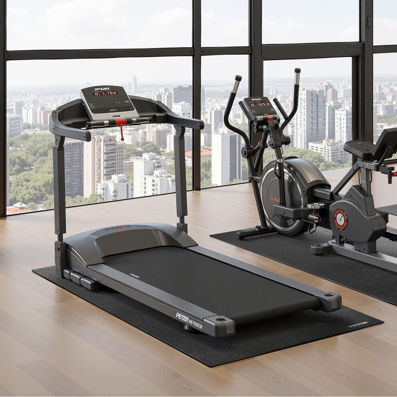 Alusmatto juoksumatolle korkeatiheyksinen PVC 6 mm 915x1820 mm musta