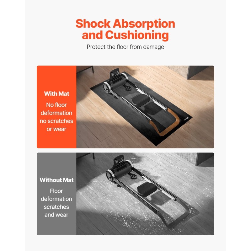 Harjoitusmatto korkeatiheyksinen PVC 6 mm 760 x 1820 mm juoksumatolle ja kuntopyörälle