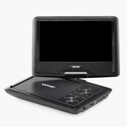 Kannettava DVD soitin 10 1 tuumainen kääntyvä HD näyttö 4 tunnin akku musta
