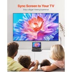 Kannettava DVD-soitin 10,1-tuumainen kääntyvä HD-näyttö 4 tunnin akku musta