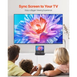 Kannettava DVD-soitin 9 tuuman teräväpiirtinäytöllä 4 tunnin akulla musta