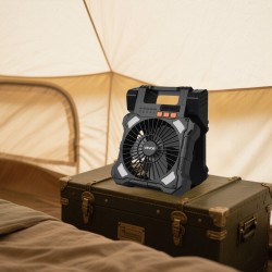 Aurinkokäyttöinen tuuletin ABS 20 cm 20000 mAh akulla taitettavalla 7 watin paneelilla