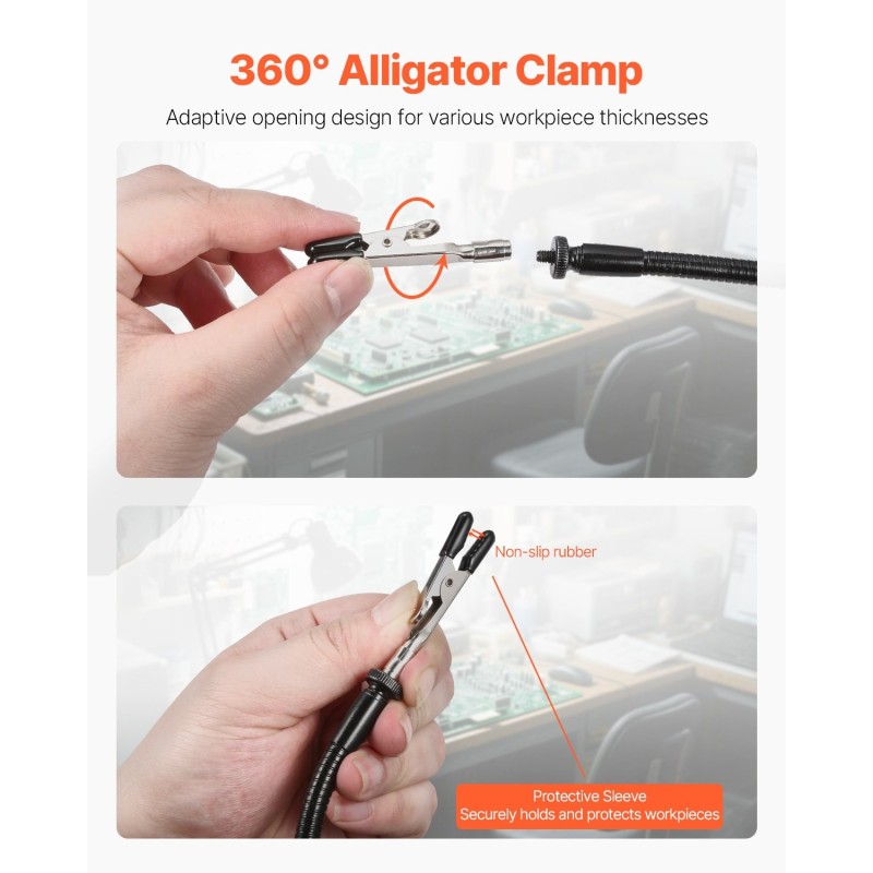 Kolvausasema magneettikiinnityksellä neljällä hanhenkaulavarsilla teräspohjalla liukumattomilla kumityynyillä