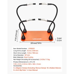 Kolvausasema magneettikiinnityksellä neljällä hanhenkaulavarsilla teräspohjalla liukumattomilla kumityynyillä